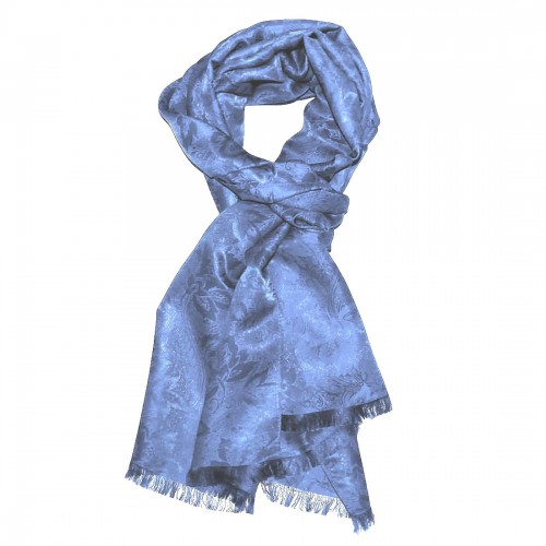 Lorenzo Cana Women's Shawl Viscose Silk Paisley Light Blue LORENZO CANA