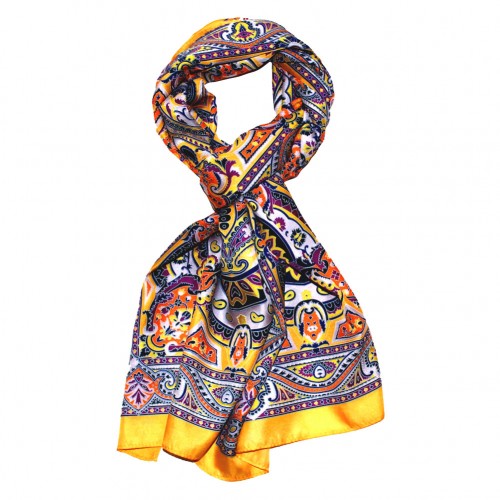 Lorenzo Cana Women's Shawl Yellow Purple Black White Paisley LORENZO CANA