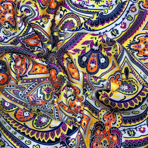 Lorenzo Cana Women's Shawl Yellow Purple Black White Paisley LORENZO CANA