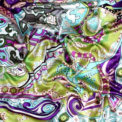 Lorenzo Cana Women's XL Scarf 100% Silk Floral Green LORENZO CANA