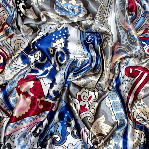 Lorenzo Cana Women's XL Scarf 100% Silk Floral Grey LORENZO CANA