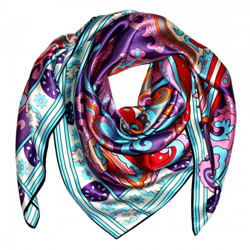 lorenzo cana Women's XL Scarf 100% Silk Floral Pink LORENZO CANA