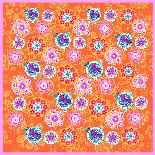 Lorenzo Cana Womens 100% Silk Orange Pink Blue Floral LORENZO CANA