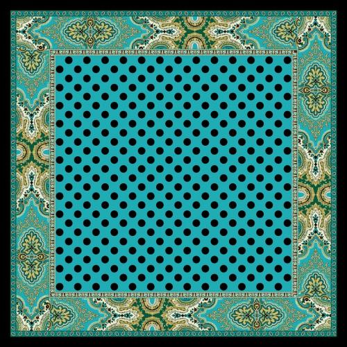 Lorenzo Cana Womens 100% Silk Turquoise Black Green Aqua Points LORENZO CANA