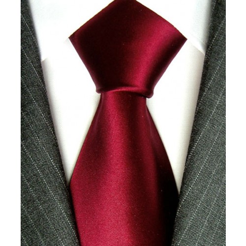 lorenzo cana XL Neck Tie 100% Silk Uni Dark Red LORENZO CANA