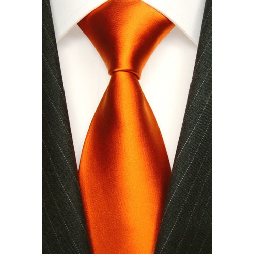 lorenzo cana XL Necktie 100% Silk Uni Orange Red LORENZO CANA