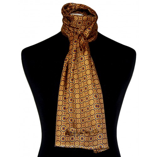 Lorenzo Cana XL Scarf For Men Silk Gold Points LORENZO CANA