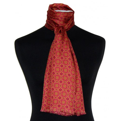 Lorenzo Cana XL Scarf For Men Silk Red Dots LORENZO CANA