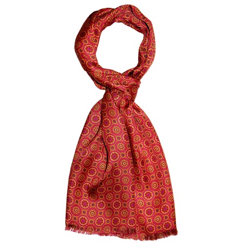 lorenzo cana XL Scarf for Men Silk Red Dots LORENZO CANA