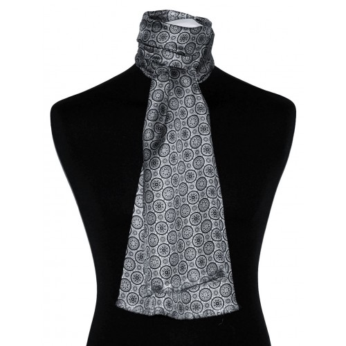 Lorenzo Cana XL Scarf For Men Silk Silver Points LORENZO CANA