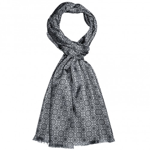 lorenzo cana XL scarf for women silk silver points LORENZO CANA