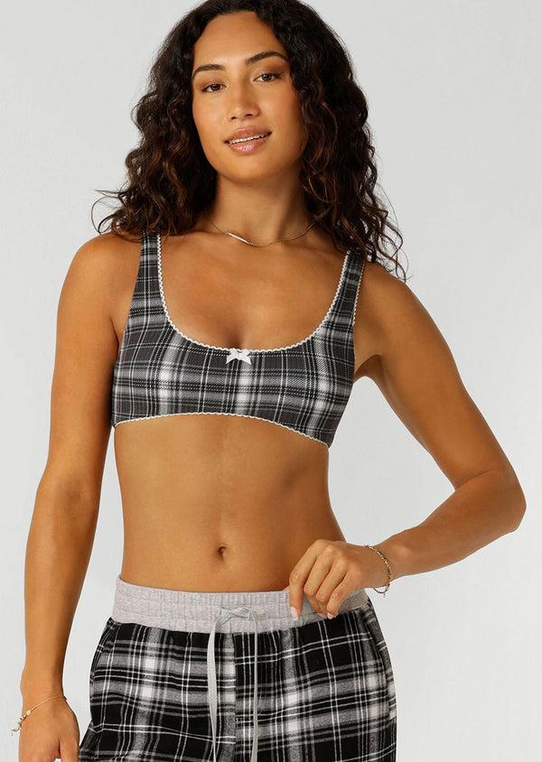 lorna jane Monochrome Check Lounge Bralette