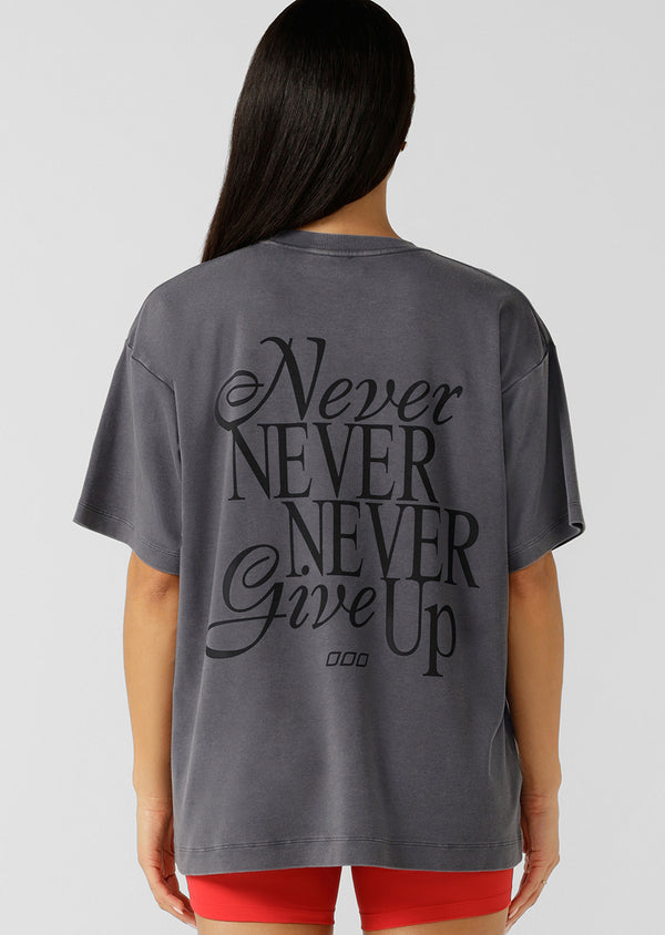 Lorna Jane Never Give Up Washed Boyfriend T-Shirt