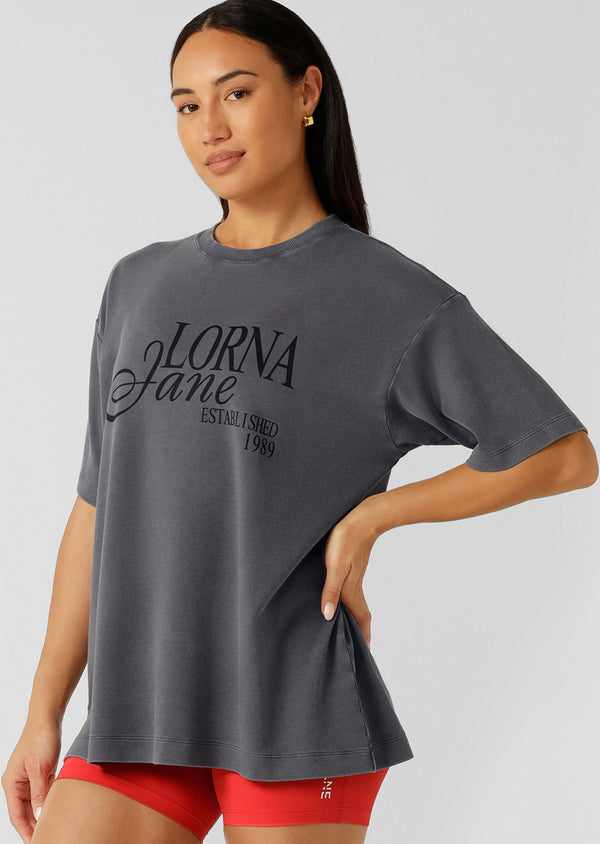 Lorna Jane Never Give Up Washed Boyfriend T-Shirt
