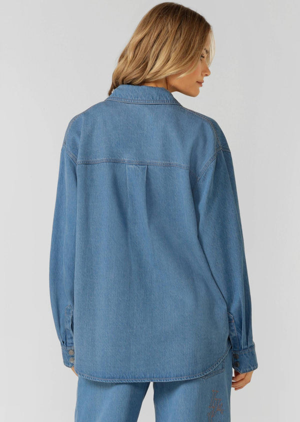 Lorna Jane Off Duty Vintage Wash Denim Shirt
