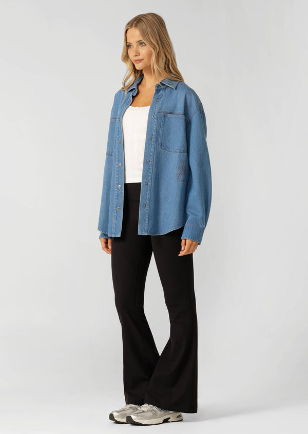 Lorna Jane Off Duty Vintage Wash Denim Shirt