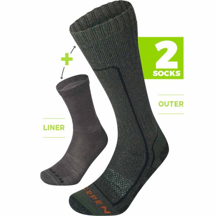 lorpen T2 2 PACK COLD WEATHER SYSTEM ECO UNISEX SOCKS