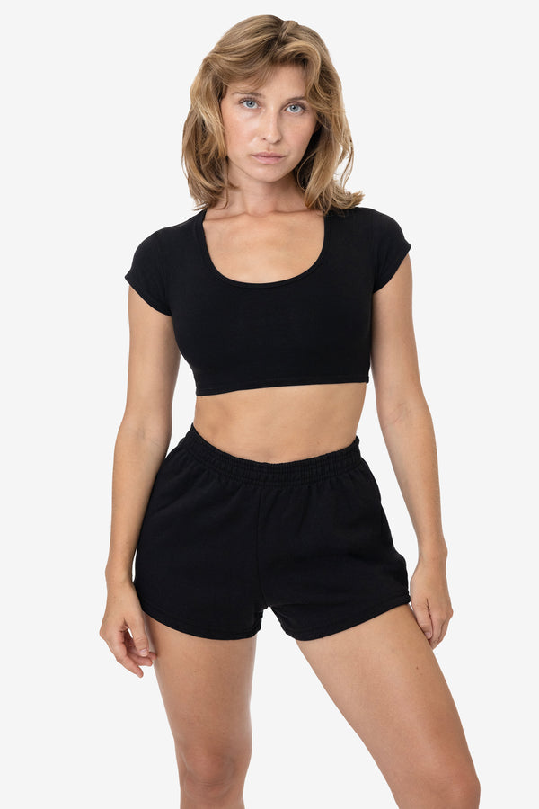 los angeles apparel 10 oz. Mid-Weight Poly Cotton Fleece Short Shorts