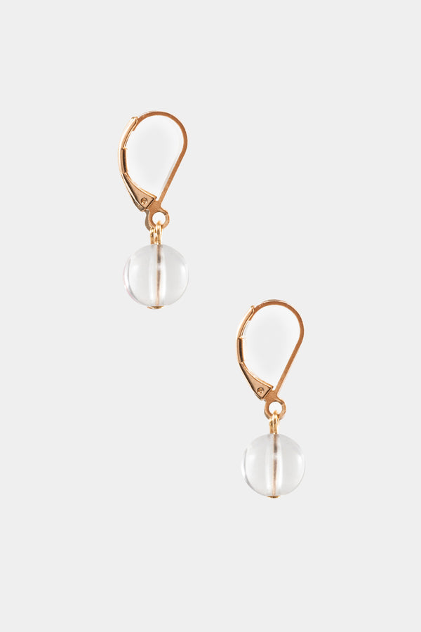 Los Angeles Apparel 10mm Round Lucite Drop Earrings