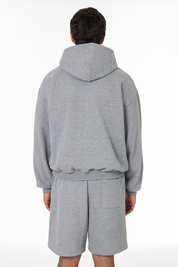 Los Angeles Apparel 12 Oz. Tri-Blend Gabardine Fleece Waist Length Pull Zip Hoodie