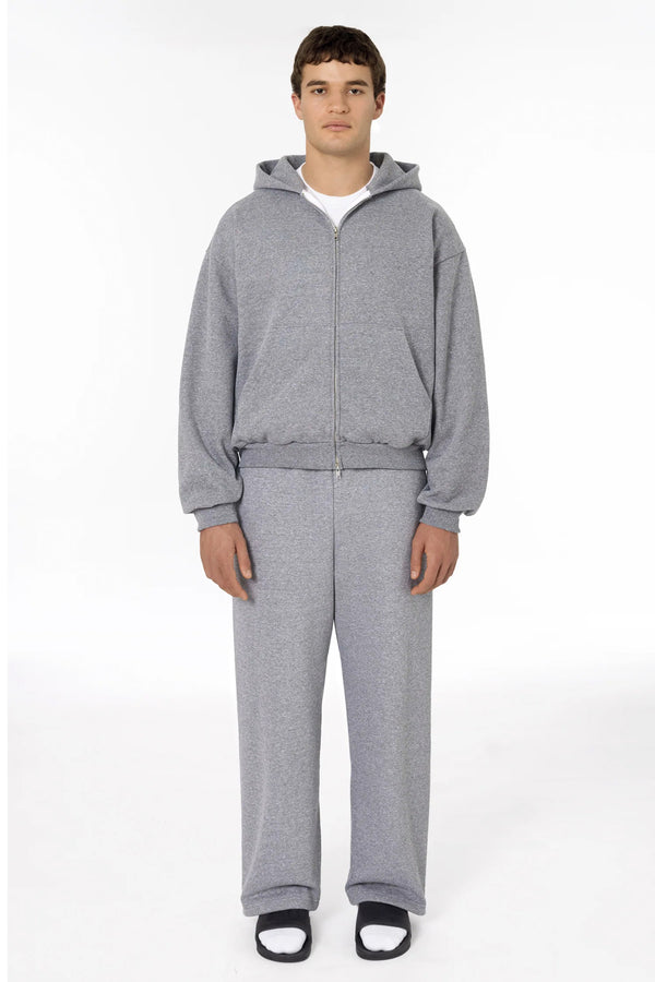 Los Angeles Apparel 12 Oz. Tri-Blend Gabardine Fleece Waist Length Pull Zip Hoodie