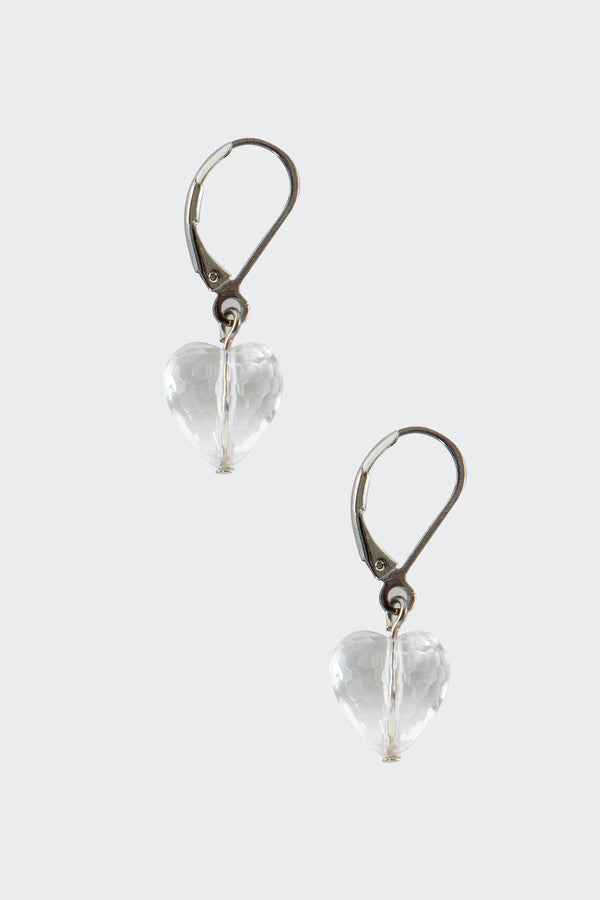 Los Angeles Apparel 12mm Lucite Heart Drop Earrings