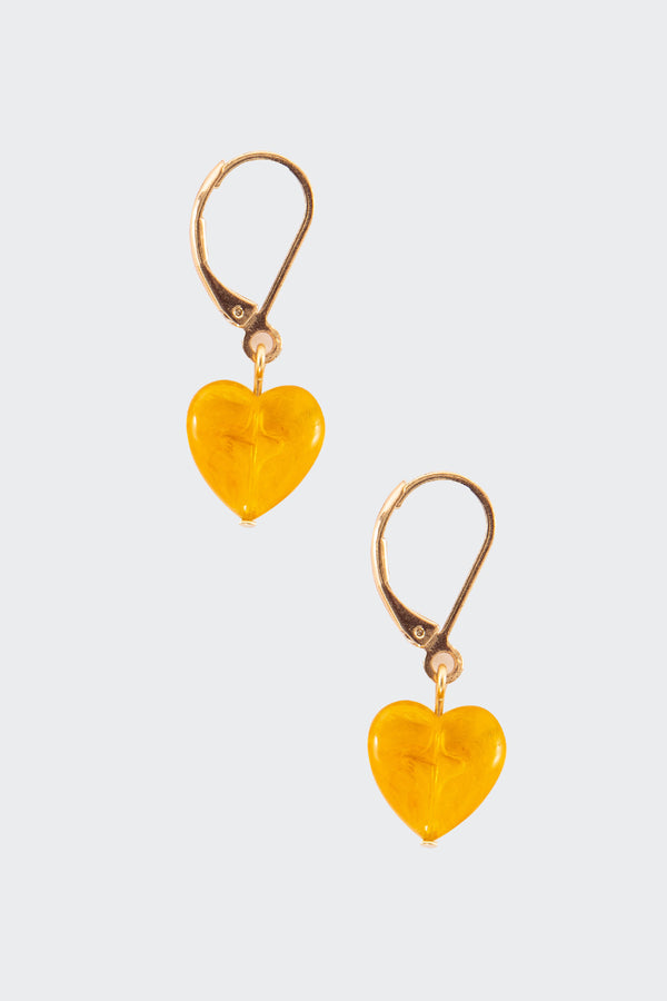 los angeles apparel 12mm Lucite Heart Drop Earrings
