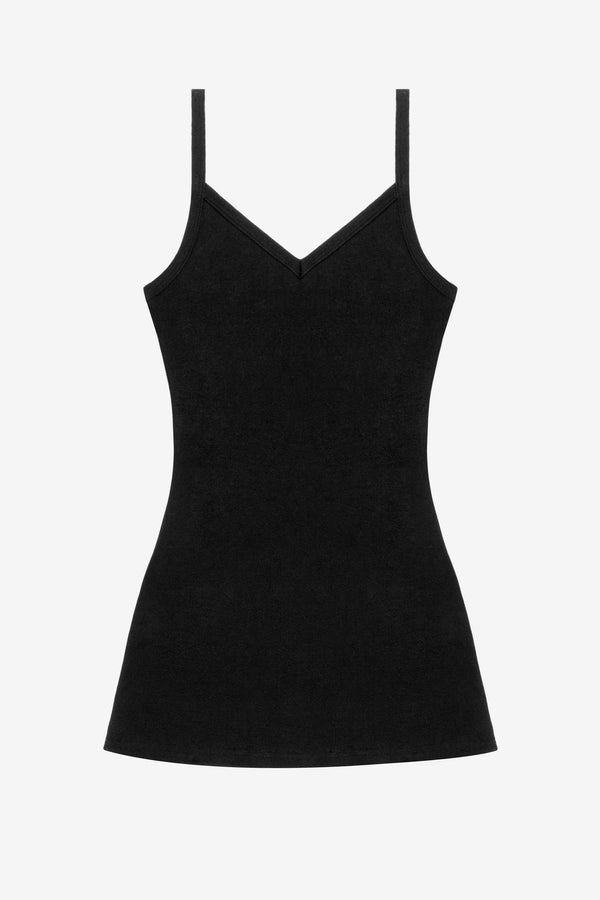 Los Angeles Apparel 14/1 Rib Spaghetti V-Neck Dress