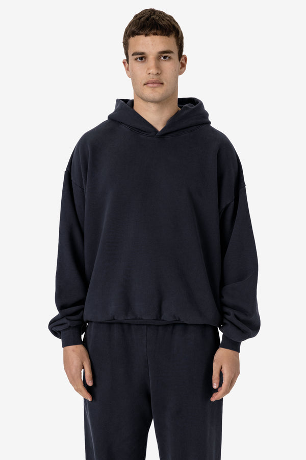 los angeles apparel 16oz. Garment Dye Plush Fleece Hooded Pullover Sweatshirt