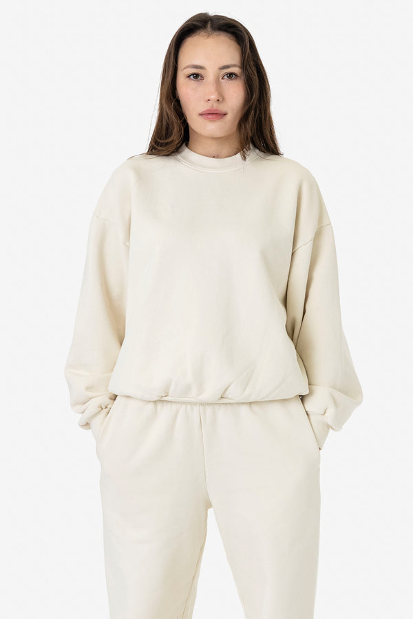 Los Angeles Apparel 16oz. Garment Dye Plush Fleece Pullover Crewneck Sweatshirt