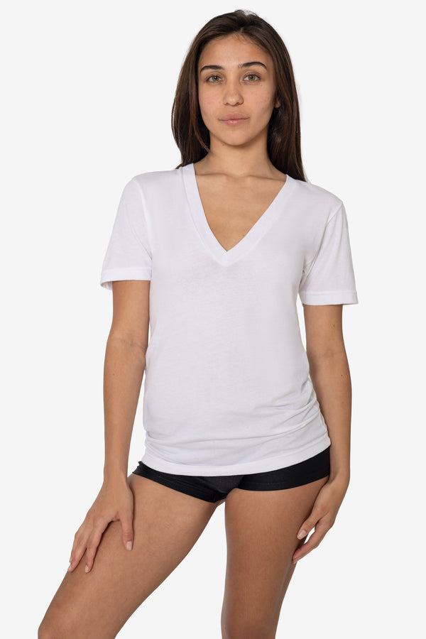 los angeles apparel 40/1 Jersey Deep V-Neck T-Shirt