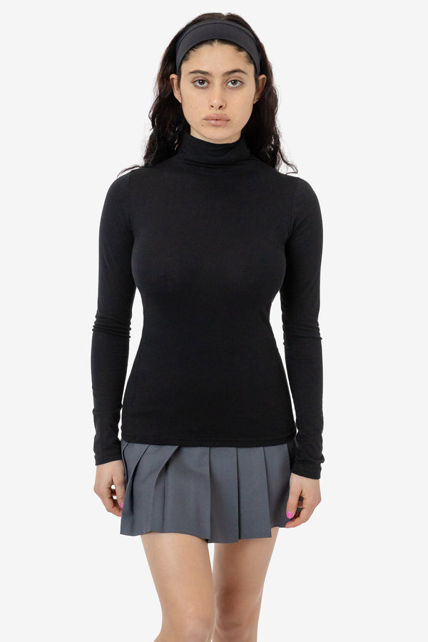 los angeles apparel 50/50 Poly Cotton Mock Turtleneck