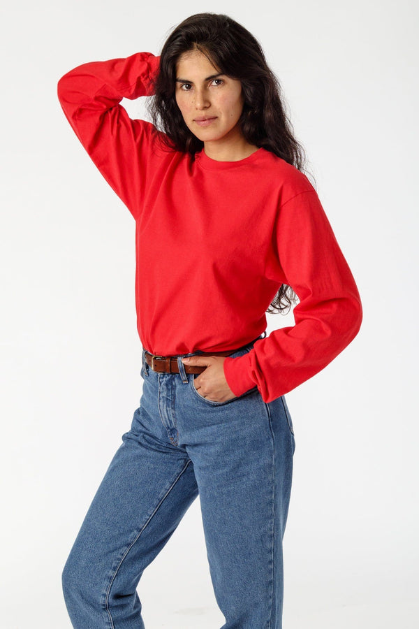 Los Angeles Apparel 6.5oz Long Sleeve Garment Dye Crew Neck T-Shirt