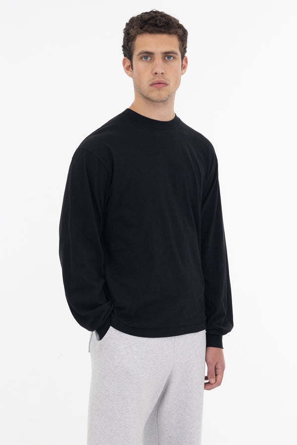 los angeles apparel 6.5oz Long Sleeve Garment Dye Crew Neck T-Shirt