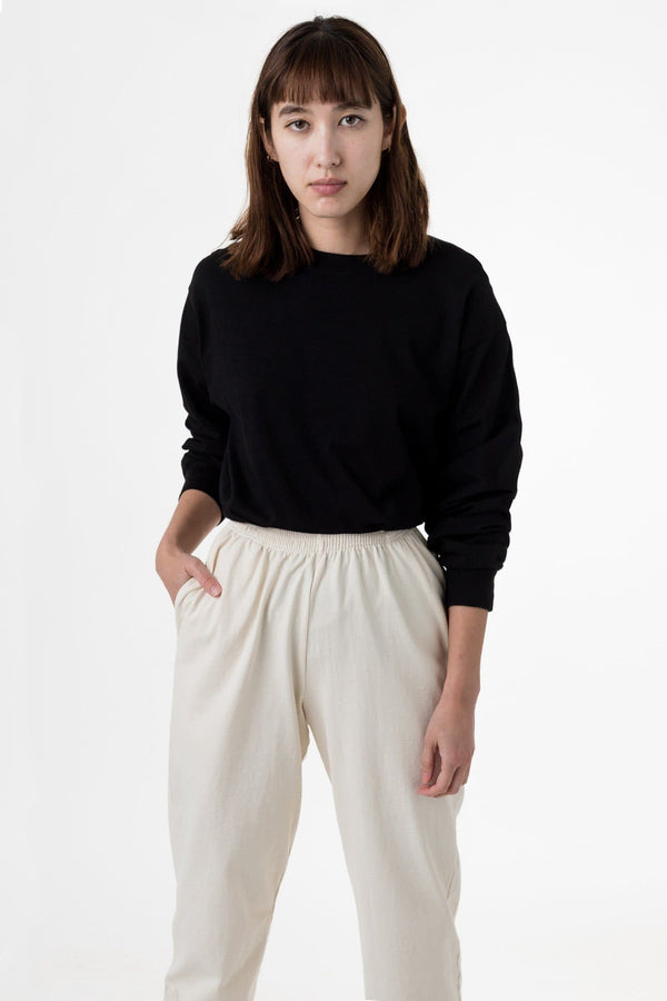 los angeles apparel 6.5oz Long Sleeve Garment Dye Crew Neck T-Shirt