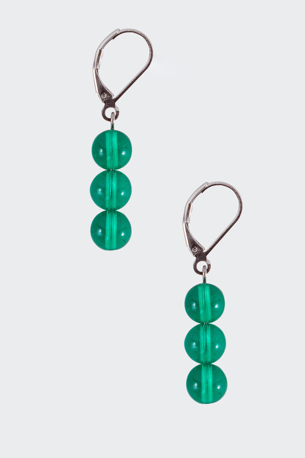 Los Angeles Apparel 8MM Triple Beaded Drop Earrings