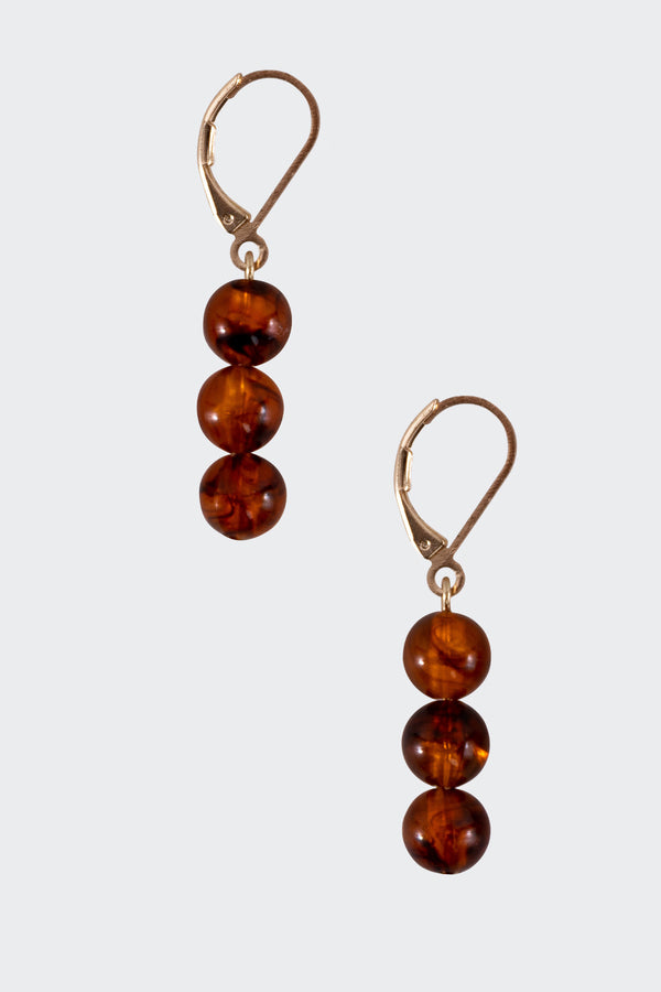 Los Angeles Apparel 8MM Triple Beaded Drop Earrings