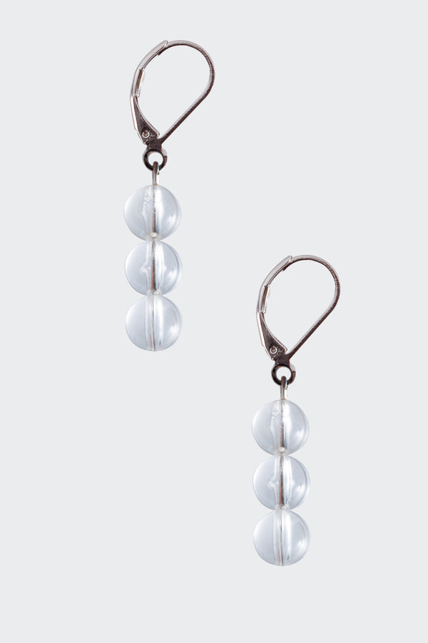 Los Angeles Apparel 8MM Triple Beaded Drop Earrings