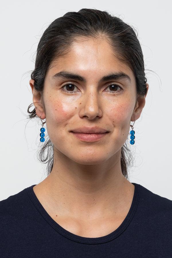 los angeles apparel 8MM Triple Beaded Drop Earrings