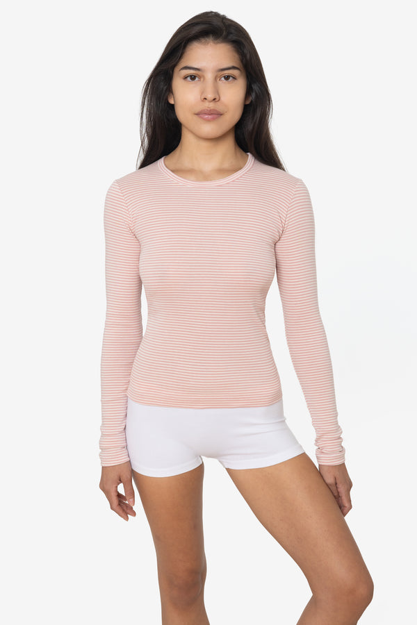 Los Angeles Apparel Baby Rib Long Sleeve Crewneck Tee