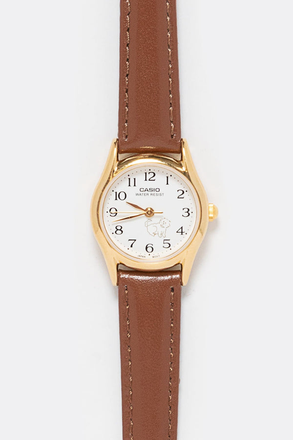 Los Angeles Apparel Casio Women's Siberian Cat Leather Watch