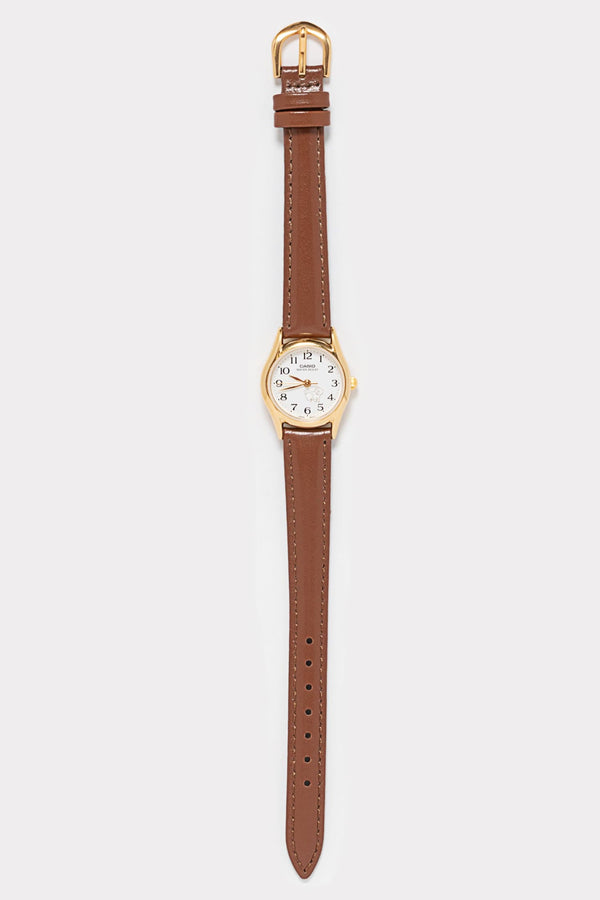 los angeles apparel Casio Women's Siberian Cat Leather Watch