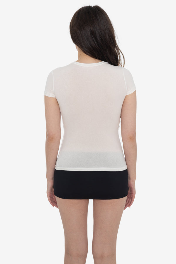 Los Angeles Apparel Cheesecloth Fitted V-Neck T-Shirt