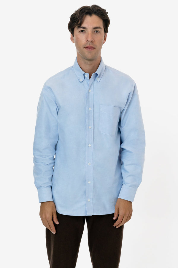 Los Angeles Apparel Classic Long Sleeve Oxford Button Down Shirt