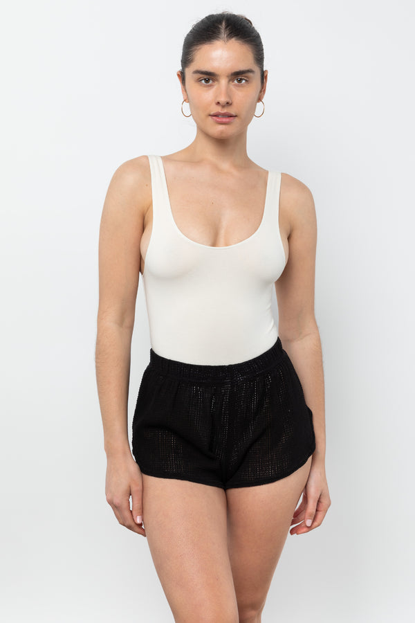 Los Angeles Apparel Cotton Fishnet Garment Dye Shorts