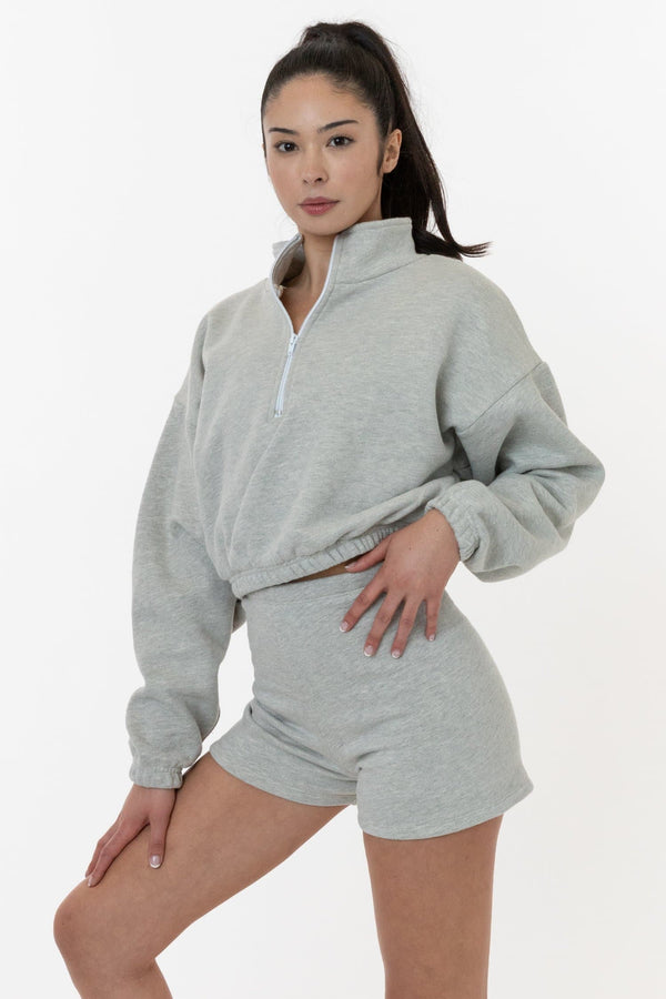Los Angeles Apparel Cotton Fleece High Waist Fitted Short
