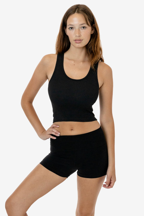 los angeles apparel Cotton Spandex 2x1 Rib Crop Tank