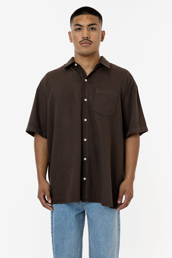 los angeles apparel Cotton Twill Casual Button Up Shirt