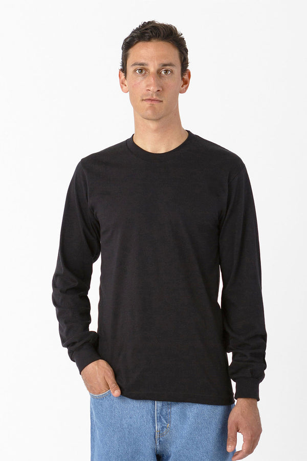 los angeles apparel Fine Jersey Long Sleeve Crew Neck T-Shirt