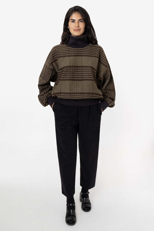 Los Angeles Apparel Flannel Turtleneck Sweater With Heavy Cotton Rib